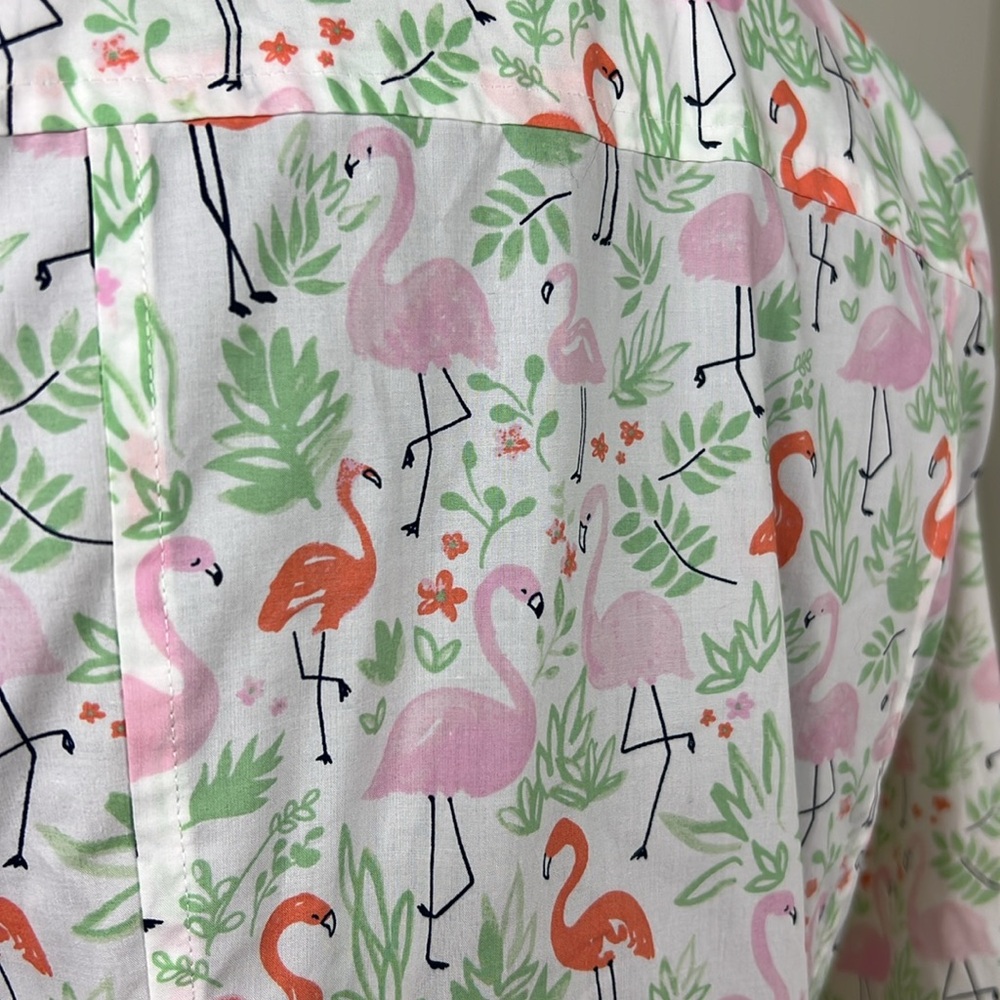 BROOKS BROTHERS Flamingo V-Neck Button Down Shirt 0P - Picture 6 of 7